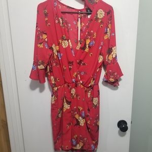 Red Floral Romper